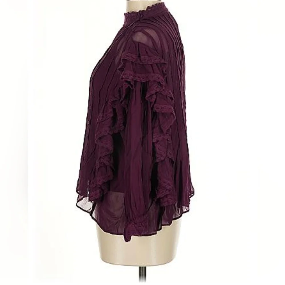 FARM Rio Deep Purple Ruffle Blouse - Picture 4 of 8